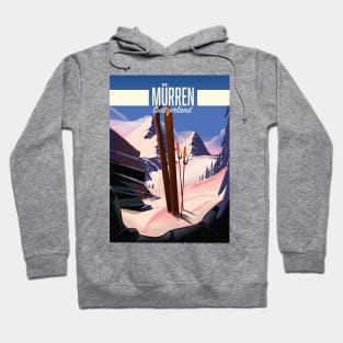 Murren Switzerland ski poster, Hoodie